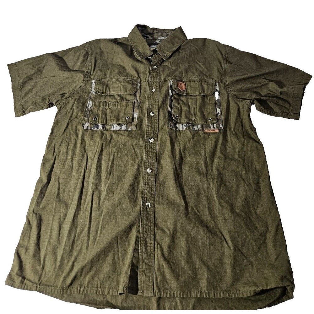 Gamekeeper Men's Short Button Up / Pockets Camo Shirt Size XL